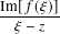 Im[-𝑓(𝜉)]
 𝜉 − 𝑧