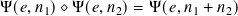 Ψ(𝑒,𝑛1)⋄ Ψ(𝑒,𝑛2)= Ψ( 𝑒,𝑛1 + 𝑛2)