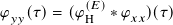 𝜑  (𝜏)= (𝜑(𝐸)∗ 𝜑  )(𝜏)
 𝑦𝑦       H     𝑥𝑥