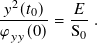 𝑦2(𝑡) 𝐸
---0--= ---.
𝜑𝑦𝑦(0) S0