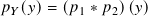 𝑝 𝑌(𝑦)= (𝑝1 ∗ 𝑝2)(𝑦)