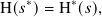 H( 𝑠∗)=  H∗(𝑠),